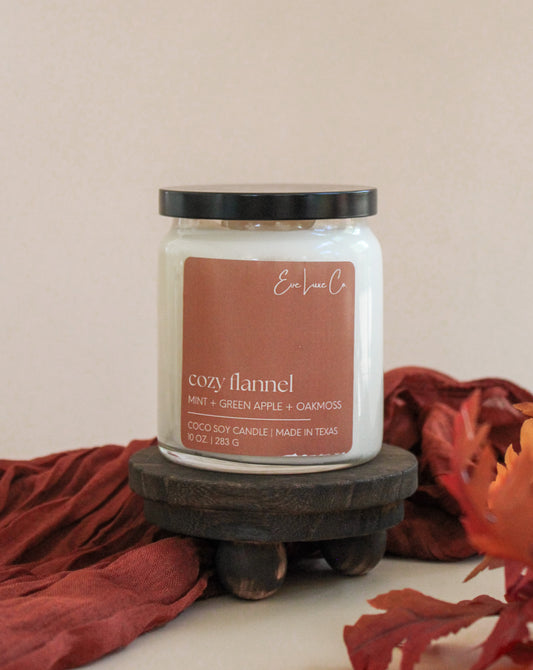 cozy flannel candle | coco soy wax | 10 oz.