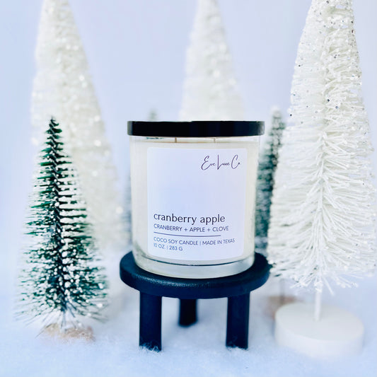 cranberry apple candle | coco soy wax | 10 oz.